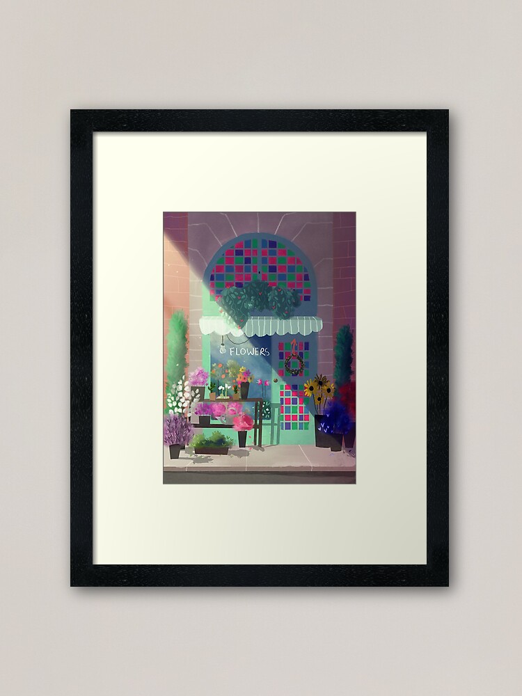 Alternate view of A lovely flower shop Framed Art Print