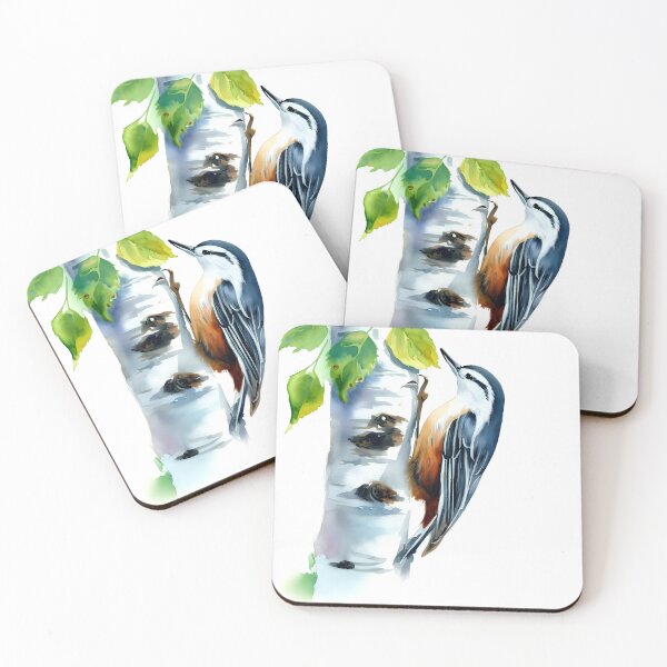 Item preview, Nuthatch climbing in bitch tree designed and sold by ColorOfBirds.