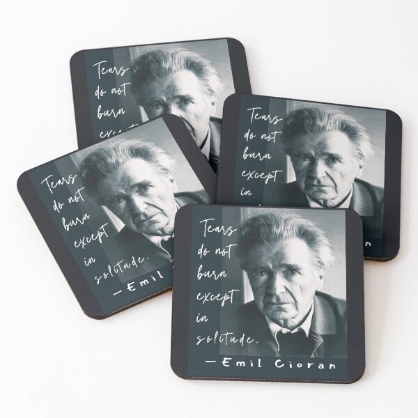 Item preview, Copy of Emil Cioran portrait and quote: Tears do not burn except in solitude. designed and sold by artbleed.