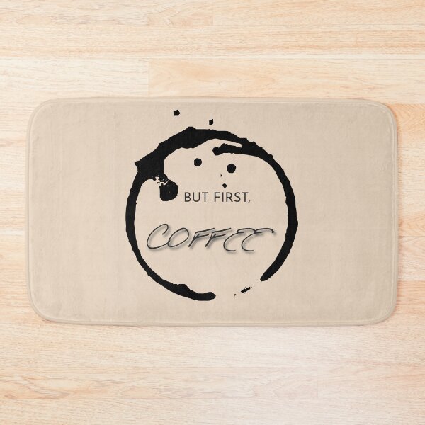 Item preview, But first, coffee text on a beige background designed and sold by Digital-Thought.