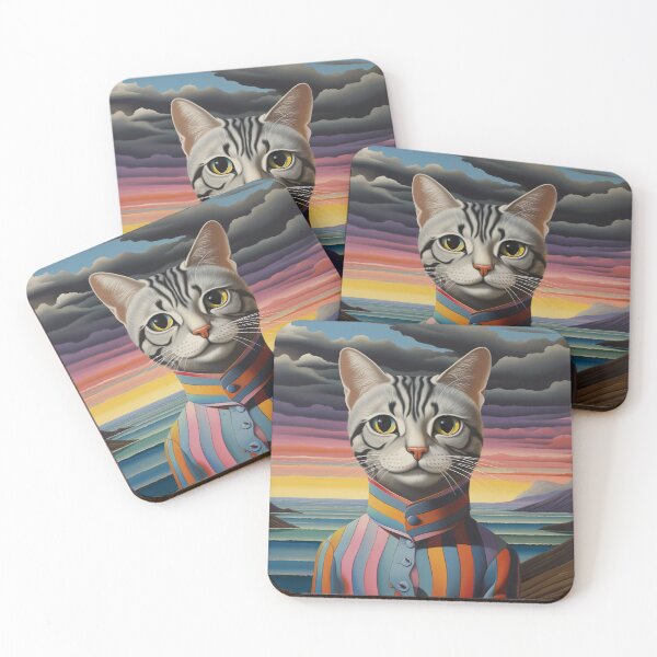 Item preview, Seaside Serenade - A Colorful Cat by the Expansive Ocean designed and sold by vadimcarazan.