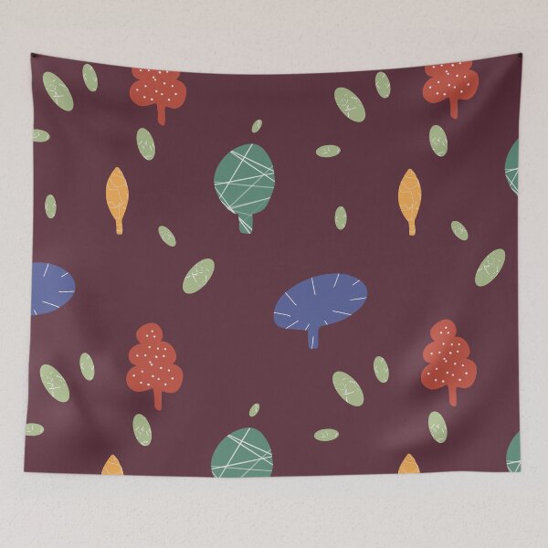 Item preview, Tree colorful textured abstract plum cute pattern designed and sold by Yana Mustafina | Boho Soulful Designs.