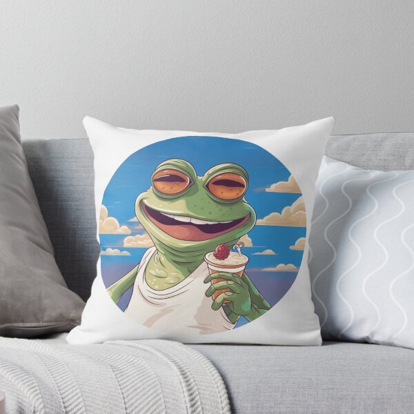 Item preview, Funny Frog Summer Sunbathing Frog  designed and sold by ArtFromBeyond.