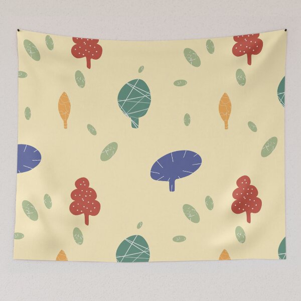 Item preview, Tree colorful textured abstract cute beige pattern designed and sold by Yana Mustafina | Boho Soulful Designs.