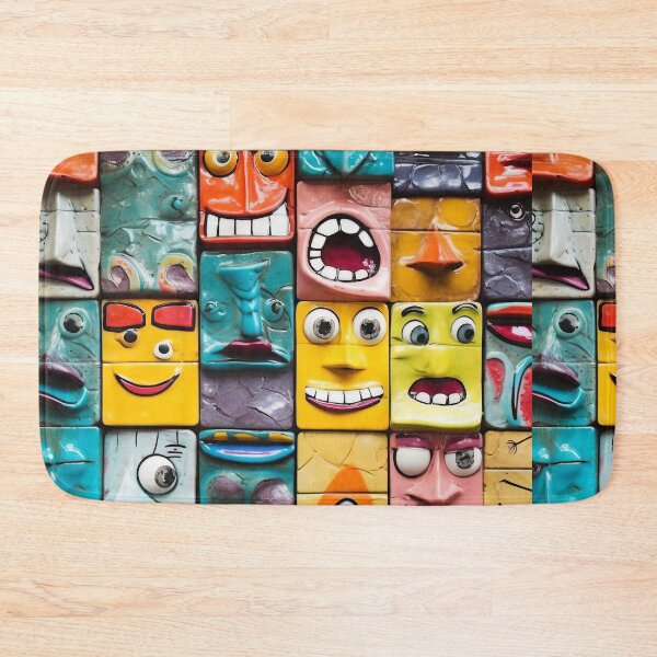 Artikelvorschau, Colorful Cheerful Faces - Small Antique Ceramic Tiles Full of Joy entworfen und verkauft von Piotrek0001.