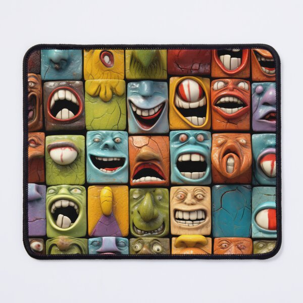 Artikelvorschau, Colorful Cheerful Faces - Small Antique Ceramic Tiles Full of Joy entworfen und verkauft von Piotrek0001.