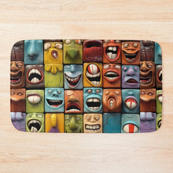 Artikelvorschau, Colorful Cheerful Faces - Small Antique Ceramic Tiles Full of Joy entworfen und verkauft von Piotrek0001.