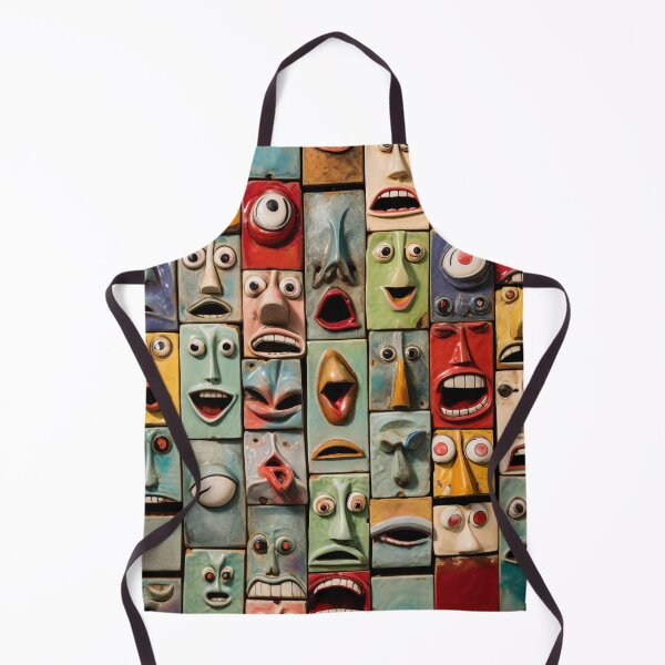 Artikelvorschau, Colorful Cheerful Faces - Small Antique Ceramic Tiles Full of Joy entworfen und verkauft von Piotrek0001.