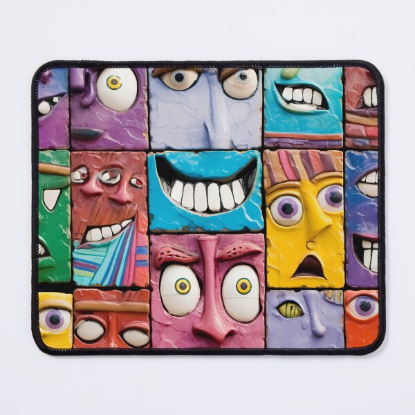 Artikelvorschau, Colorful Cheerful Faces - Small Antique Ceramic Tiles Full of Joy entworfen und verkauft von Piotrek0001.