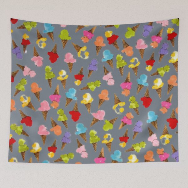 Item preview, Ice Cream Cones Pattern Battleship Grey designed and sold by Profitrip.