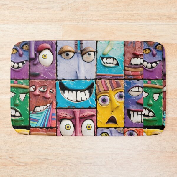 Artikelvorschau, Colorful Cheerful Faces - Small Antique Ceramic Tiles Full of Joy entworfen und verkauft von Piotrek0001.