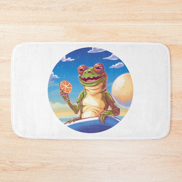 Item preview, Funny Frog Summer Sunbathing Frog  designed and sold by ArtFromBeyond.