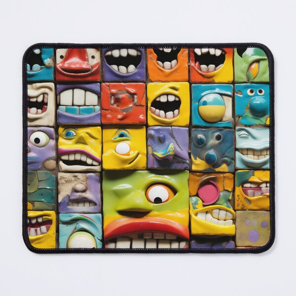 Artikelvorschau, Colorful Cheerful Faces - Small Antique Ceramic Tiles Full of Joy entworfen und verkauft von Piotrek0001.