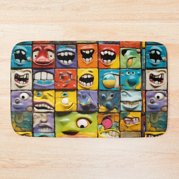 Artikelvorschau, Colorful Cheerful Faces - Small Antique Ceramic Tiles Full of Joy entworfen und verkauft von Piotrek0001.