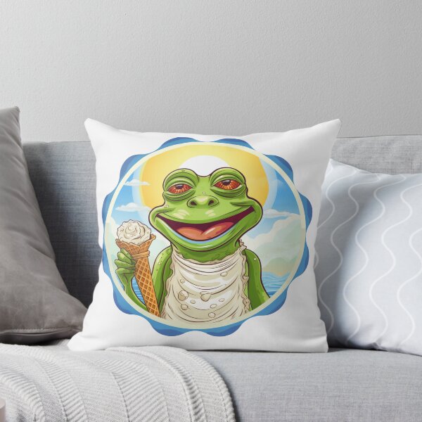 Item preview, Funny Frog Summer Sunbathing Frog Chilling  designed and sold by ArtFromBeyond.