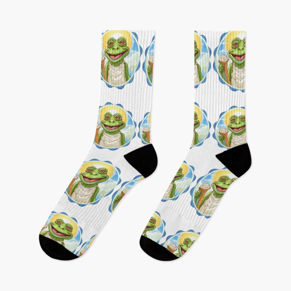 Item preview, Funny Frog Summer Sunbathing Frog Chilling  designed and sold by ArtFromBeyond.