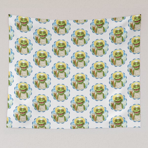 Item preview, Funny Frog Summer Sunbathing Frog Chilling  designed and sold by ArtFromBeyond.