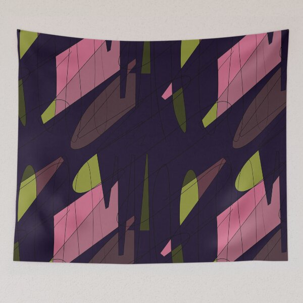 Item preview, Scribble color block fun chaotic violet pattern designed and sold by Yana Mustafina | Boho Soulful Designs.