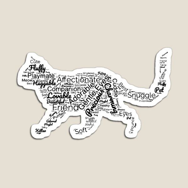 Item preview, Cat Word Cloud - Kitty Shaped Words (Suitable for Light Colors) designed and sold by Sir Meow Meow.