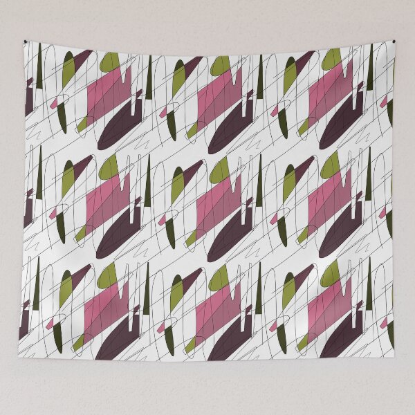 Item preview, Scribble color block fun chaotic seamless pattern designed and sold by Yana Mustafina | Boho Soulful Designs.
