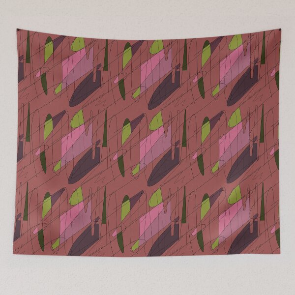 Item preview, Scribble color block fun chaotic coral pattern designed and sold by Yana Mustafina | Boho Soulful Designs.