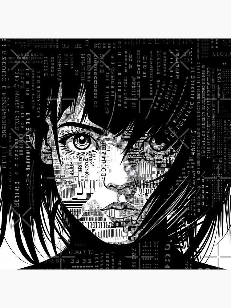 Thumbnail 3 of 3, Sticker, Cyberpunk Cute Anime Girl designed and sold by Bien Design.