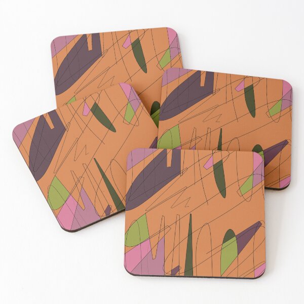 Item preview, Scribble color block fun chaotic orange pattern designed and sold by Yana Mustafina | Boho Soulful Designs.