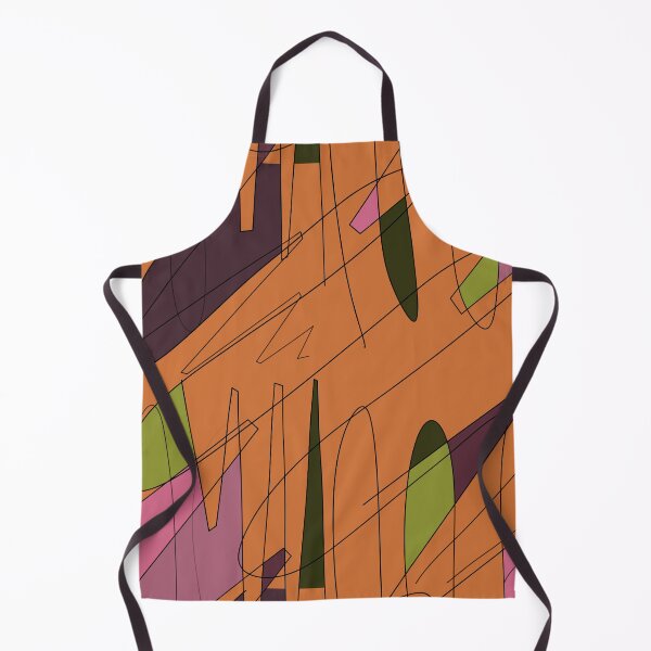 Item preview, Scribble color block fun chaotic orange pattern designed and sold by Yana Mustafina | Boho Soulful Designs.