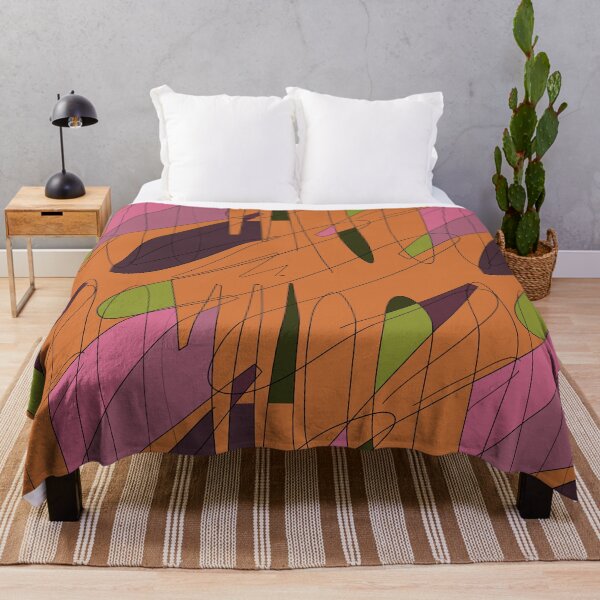 Item preview, Scribble color block fun chaotic orange pattern designed and sold by Yana Mustafina | Boho Soulful Designs.