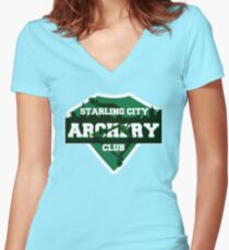 Starling City Archery Club Women's Fitted V-Neck T-Shirt