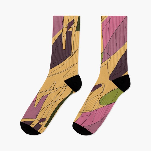 Item preview, Scribble color block fun chaotic yellow pattern designed and sold by Yana Mustafina | Boho Soulful Designs.