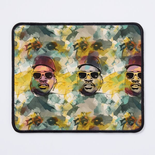 Item preview, E-40 Retro Watercolor Pattern - Vibrant Yellows and Blues Capturing Hip-Hop Vibes designed and sold by Retro-ArtDeco.