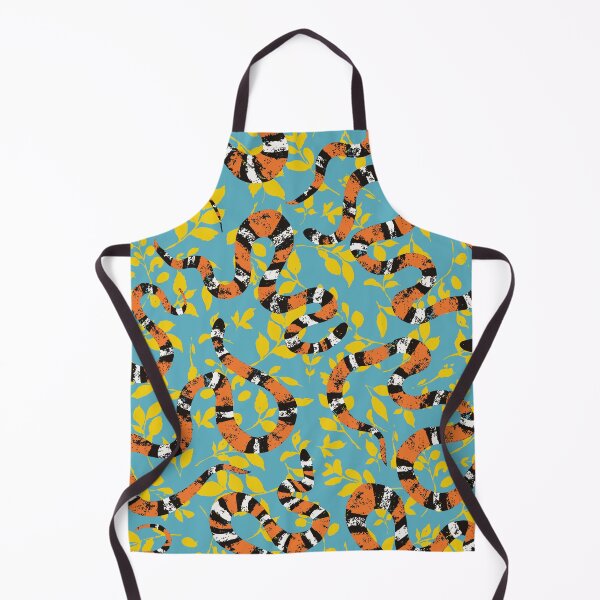 Item preview, Multi-Directional Textured Scarlet Snakes in the Forest - Teal and Yellow designed and sold by Valerie Englehart.