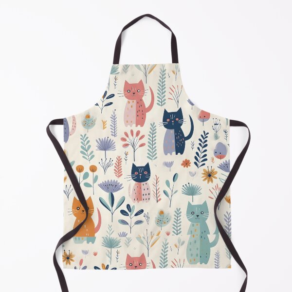 Item preview, Whimsical Cats in Bloom: Mid-Century Fabric Design designed and sold by BNCH44.