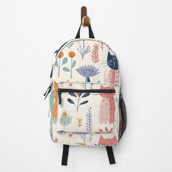 Item preview, Whimsical Cats in Bloom: Mid-Century Fabric Design designed and sold by BNCH44.