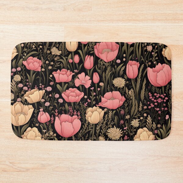 Item preview, Enchanting Tulip Fields: Pink and Light Amber Floral Pattern designed and sold by DigitArtisan.