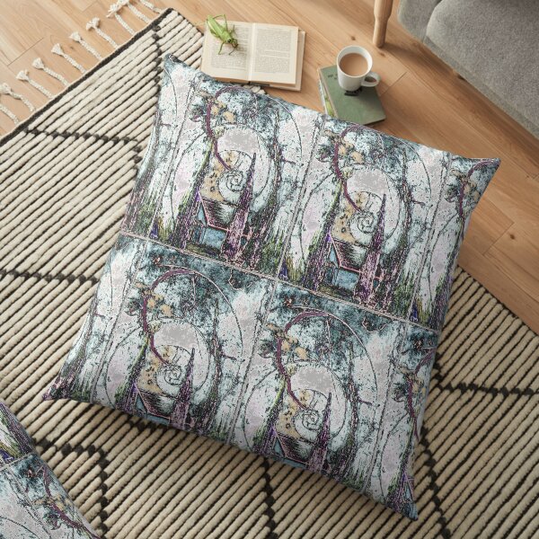 House in the Woods Moonlight Floor Pillow