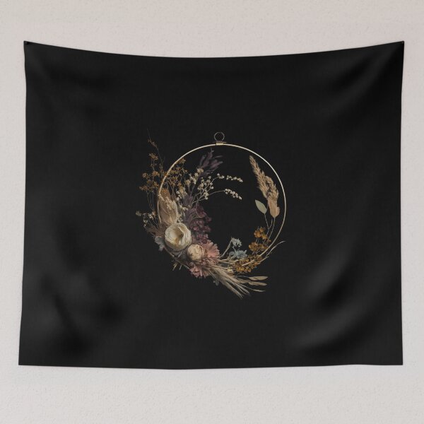 Item preview, flowers_on_gold_decorative_hoop designed and sold by Kalka088.