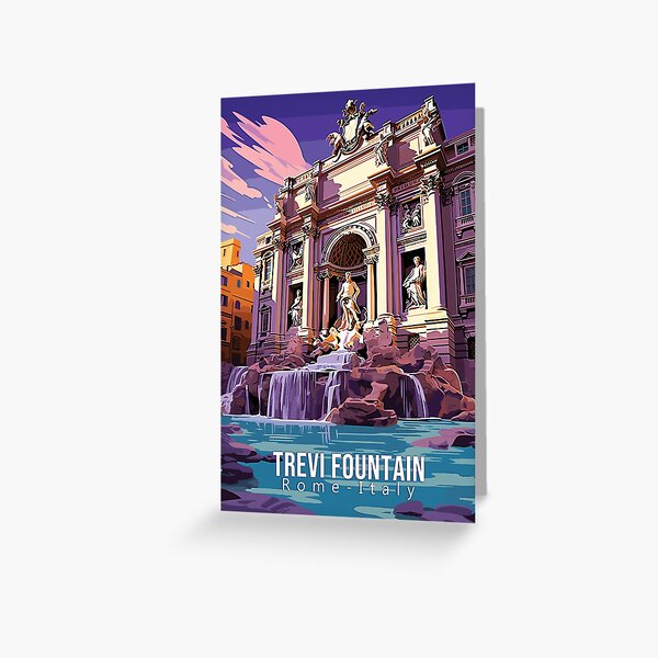 Item preview, Rome, Italy, Trevi Fountain, vintage travel art, travel poster Photographic Print designed and sold by SwiftArtHaven.