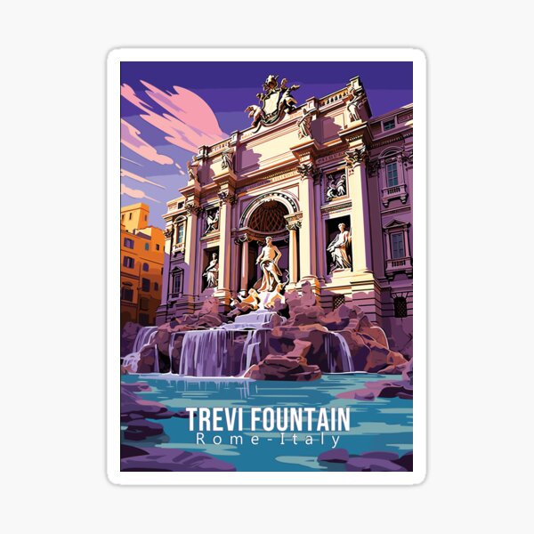 Item preview, Rome, Italy, Trevi Fountain, vintage travel art, travel poster Photographic Print designed and sold by SwiftArtHaven.