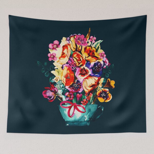 Item preview, Colorful summer flowers bouquet, modern watercolor designed and sold by IngaDesign.