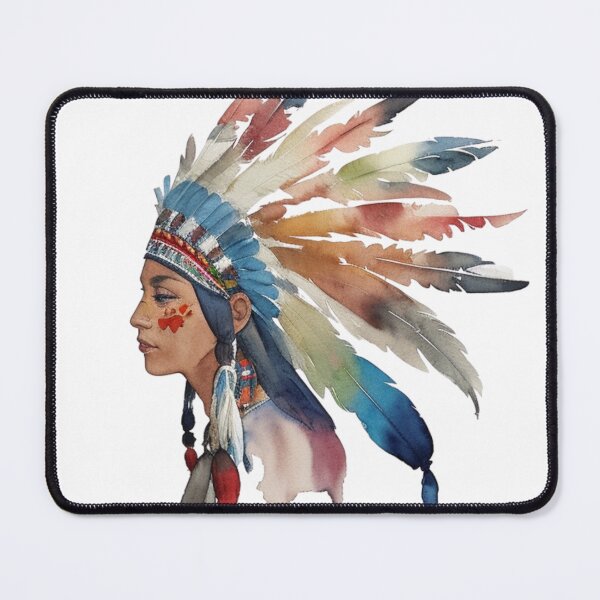 Item preview, watercolor Native Americane Head designed and sold by Mo-rx.