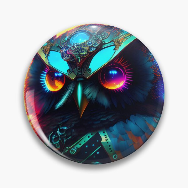 Item preview, Cyberpunk owl designed and sold by Pixeledfox.
