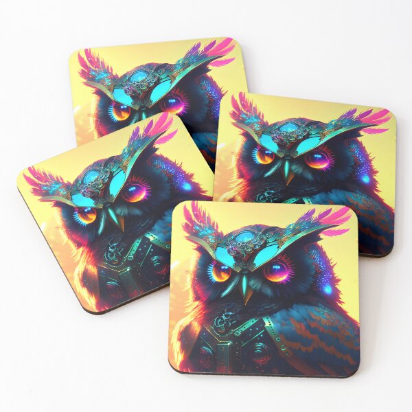 Item preview, Cyberpunk owl designed and sold by Pixeledfox.