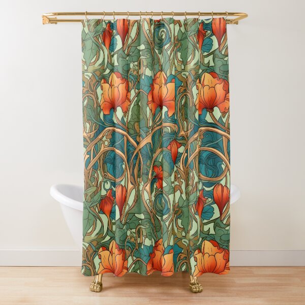 Dragonfly Shower Curtain - Maurice Verneuil Design - Art Nouveau shops Bath Curtain - Fabric Shower Curtain - 71x74 inches