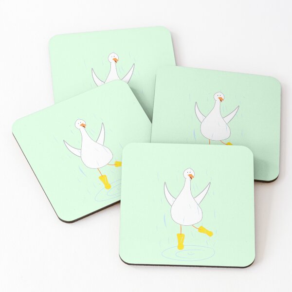 Item preview, Little duck with boots playing in the rain designed and sold by TheSmileStudio.