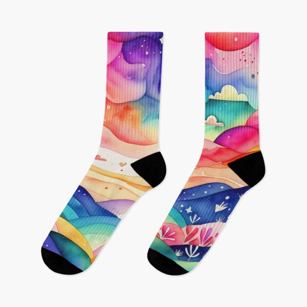 Artikelvorschau, Regenbogen-Aquarell-Hügel entworfen und verkauft von magicwillow.