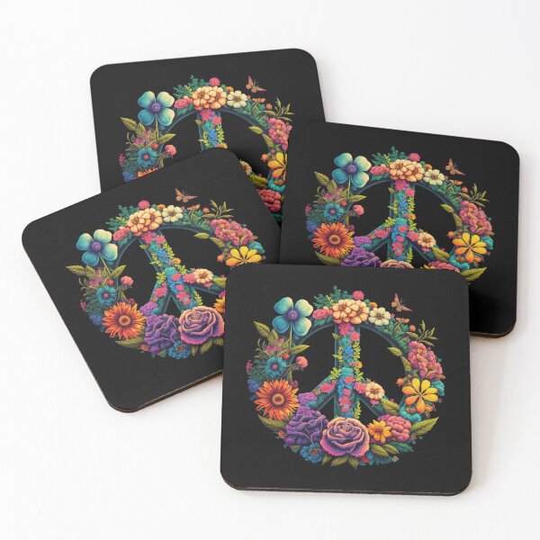 Item preview, Peace Sign Flower Psychedelic Art designed and sold by Trippinink-.