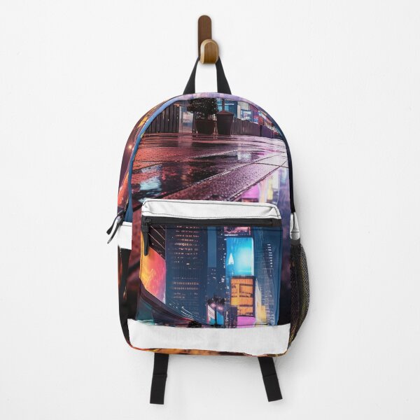 Item preview, Vibrant Nightscape: A Colorful City Street Illuminated at Night designed and sold by wooramsol.