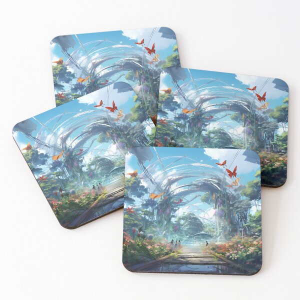 Item preview, Nature-Tech Fusion: Serene Garden of Holographic Blooms designed and sold by MystiCanvas.